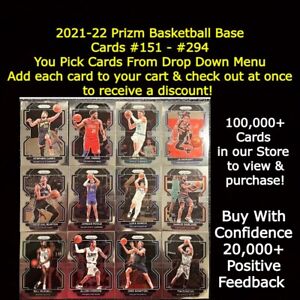 2021-22 PRIZM BASE Basketball Complete Your Set You Pick Card #151-294 2021