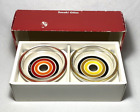 SASAKI (Pierre Cardin) ~ Vintage Set (2) Round Crystal LIDDED TRINKET BOXES