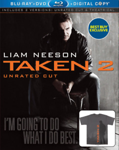 Taken 2 (Blu-ray/DVD, 2013) w/ Best Buy Exclusive T-Shirt! New