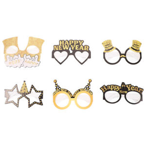 6Pcs Happy New Year Eyeglasses 2024 New Year Eve Party Paper Glasses Photo Props