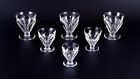 Baccarat, France. A set of six Art Deco glasses in faceted crystal glass.