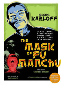 THE MASK OF FU MANCHU 1932 Boris Karloff Myrna Loy Lewis Stone b&w  DVD