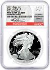 2021 S $1 Proof Silver Eagle Type 2 NGC PF70 UCAM First Day of Issue Gaudioso