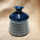 New ListingUnique Pigeon River Pottery Blue And Gray Glazed Bud Vase Signed Circa 2011 Clay