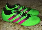 ADIDAS Ace 16.1 FG AG Lime Green Pink Black Soccer Cleats Boots Mens Sz 11.5