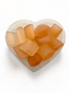 Orange Selenite Polished Crystal Palm Oval Stone Size 1-1.5