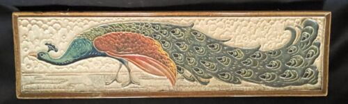 Royal Delt Porceylene Fles Cloisonne Art Nouveau tile Peacock