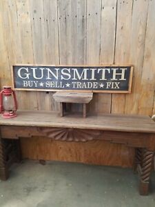 GUN SMITH/Rustic/Carved/Wood/Sign/Western/Decor/2nd Amendment/SASS/Man Cave