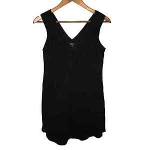 Madewell silk sheath dress womens size 00 black v neck