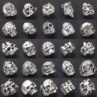 Wholesale Mixed Lot Big Skull Silver Men's Rings Fashion Jewelry Biker Punk Ring