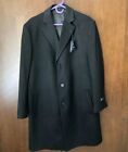 NWT Stafford Overcoat Wool Black Long Heavy Top Coat Men’s 42 Short  $260