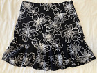 White House Black Market Skirt size 2 black white flower cotton WHBM