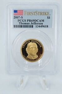 2007-S PCGS PR69DCAM Thomas Jefferson Presidential Dollar Proof $1