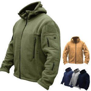 Mens Tactical Recon Fleece Jacket Zip Army Hoodie Combat Warm Casual Hoody
