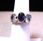 Beautiful Vintage 925 Sterling Silver Heart Band Amethyst Ring size 5.5 Lot #65