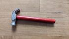 Vintage CHILDS TOY Hammer Cast Iron w/ Red Wooden Handle 4 1/4