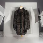 Faux Fur Coat, Vintage Medium Brown Black Style VI Six Medium Large