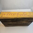 Vintage Coca Cola Coke Wood Crate Yellow with Red Letters 