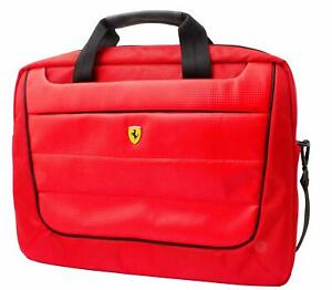 Ferrari Laptop Computer Messenger Bag Red with Black Piping Yellow Logo