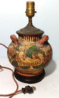 Antique or Vintage Primitive Folk Art Pottery Lamp