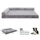 Large Dog Bed Orthopedic Foam 2Side Bolster Pet Sofa 36x27 with Removable Cover