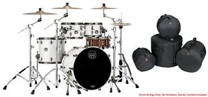 Mapex Saturn Evolution Classic Birch Polar White Lacquer Drums +Bags 22_10_12_16