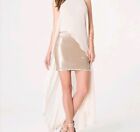 Bebe Gold Sequin Dress With Sheer Overlay Size Small