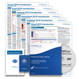 MICROSOFT OFFICE PRO 2019 DELUXE Training Tutorial with 6 Quick Reference Guides
