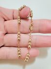 14k Solid 4mm Yellow or Rose Gold Satellite Bead Chain Bracelet