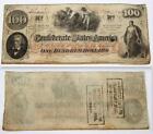 1862 Civil War Confederate States of America $100 Dollar Bill Confederate Note