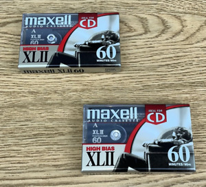 TWO (2) Maxell XLII 60-minute Blank Audio Cassettes