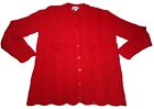 Brunny Womens Size M Red Cardigan Knit Button Up Christmas Sweater Vtg Holiday