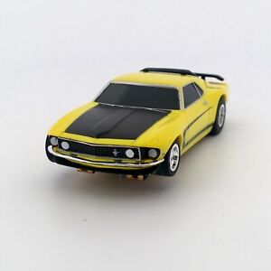 AFX '69 Mustang Boss 302, Yellow / Black, Chrome Wheels, Mega G Chassis, HTF