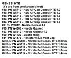 WALCOM GENESI HTE SPARE PARTS, NEW UNUSED, LIMITED QTYS AVAILABLE!!