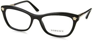 Versace VE 3224 GB1 Black Plastic Cat-eye Eyeglasses 54mm