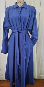 Vintage Anne Klein Purple Rain Trench Coat Belt Included Snap Closure Size 12