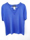 Sag Harbor Size M Women Blue Knit Top T-shirt Embroidered. SM1-11