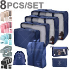 Packing Cubes Luggage Storage Organiser Travel Compression Suitcase Bag 8PCS US