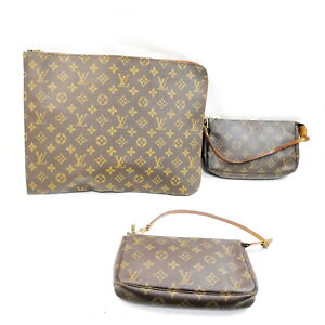Louis Vuitton LV Clutch Bag  Clutch Hand Bag 3 set Browns Monogram 3750869