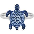Swarovski Women's Ring Mustique Sea Life Blue Crystals Turtle, Size 7 5524496