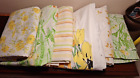 Yellow Vintage Lot (6) Bed Sheets Shabby Floral Poly Cotton Cutter Quilt Fabric