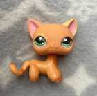 Littlest Pet Shop LPS #1643 orange brown shorthair cat green eyes