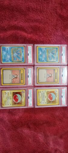 Lot of 6 PSA Graded Pokemon Game Cards / Articuno, Bill & Electrode / Japanese