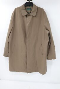 Vintage Lauren Ralph Lauren Mens XL Tan Khaki Trench Coat front jacket collared