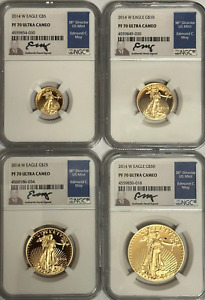 2014 Coin Proof Gold American  Eagle Set NGC PF70 UC Moy Signature Rare