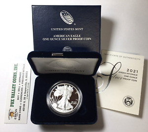 2021-W PROOF AMERICAN SILVER EAGLE TYPE-1 US MINT OGP W/COA! BUY MORE SAVE MORE!