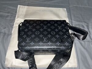 Louis Vuitton District Pm Shoulder Bag Black Canvas Monogram Eclipse
