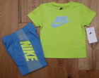 Nike Baby Boy 2 Piece Shirt & Shorts Set ~ Blue & Lime Green ~