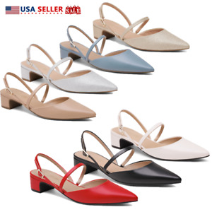 Women Ladies Low Heel Ankle Strap Pumps Pointed Wedding Party Dress Pump Shoes