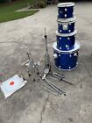 Ddrum 4pc Drum Set Shell Pack Kit Diablo Blue With Accessories